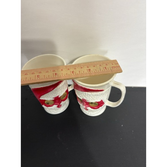 Vintage 1950's Plastic Santa Claus 2 Cups Tumbler  Google Eyes USA Eagle‎ 4.5x3" - Picture 7 of 8